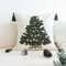 Green Tufted Christmas Tree Throw Pillow Cover, New Year Farmhouse Pillowcase with Tassels, Hand Woven Cushion Sham for Winter Holiday Home Decor, 18x18 inch, 1PCS(Fir Tree)